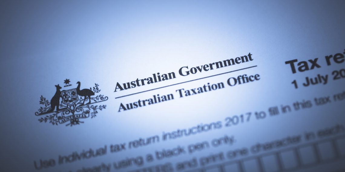 An editorial stock photo of the Australian Government Taxation forms.