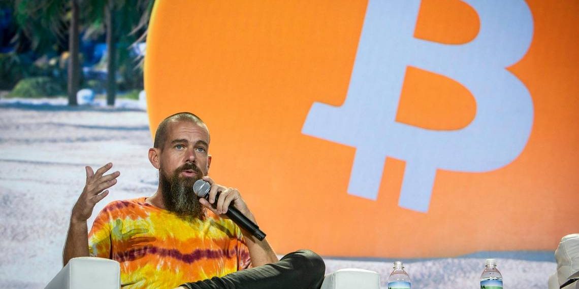 Jack Dorsey Twitter CEO with Bitcoin Background