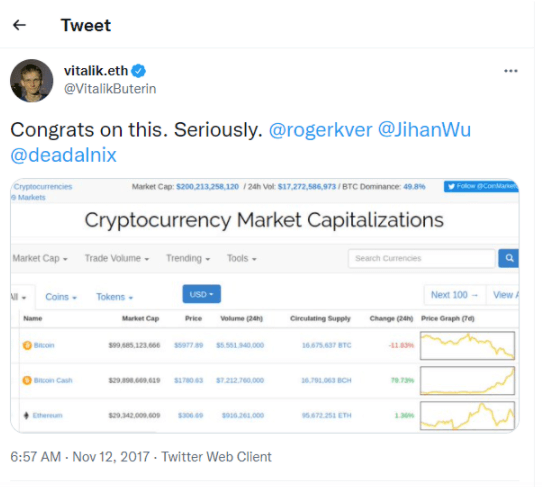 Vitalik Buterin tweet