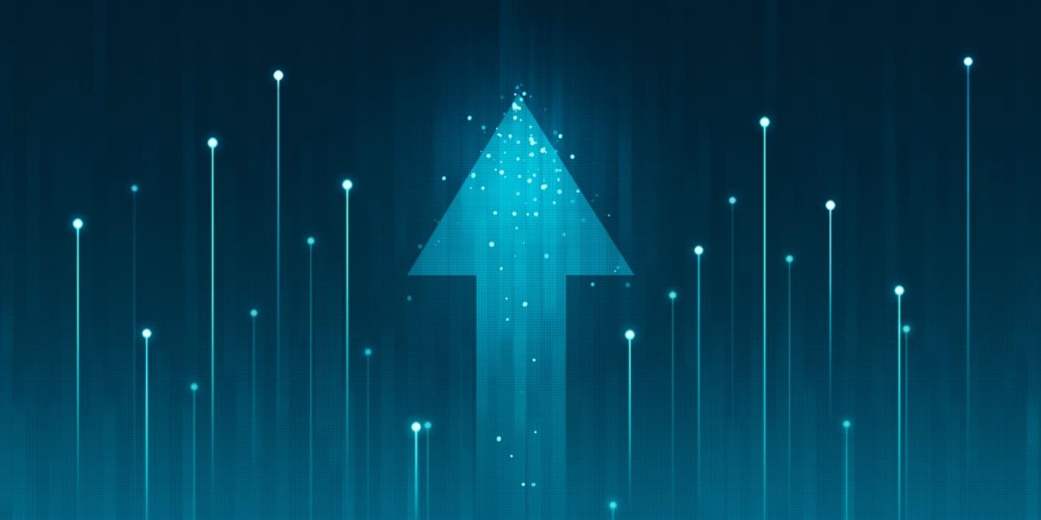 Growth arrow up and progress success