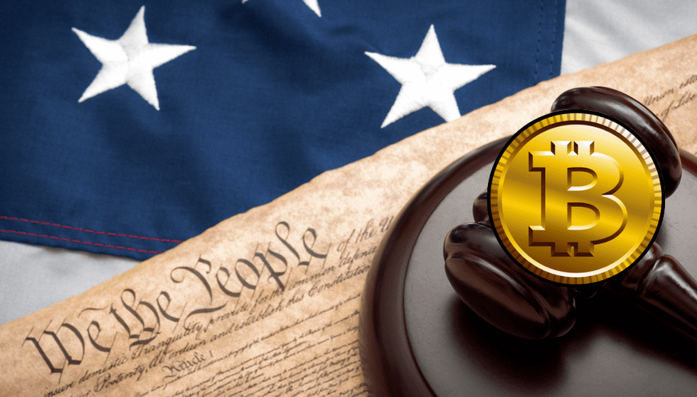 The federal judiciary of the United States and bitcoin symbol