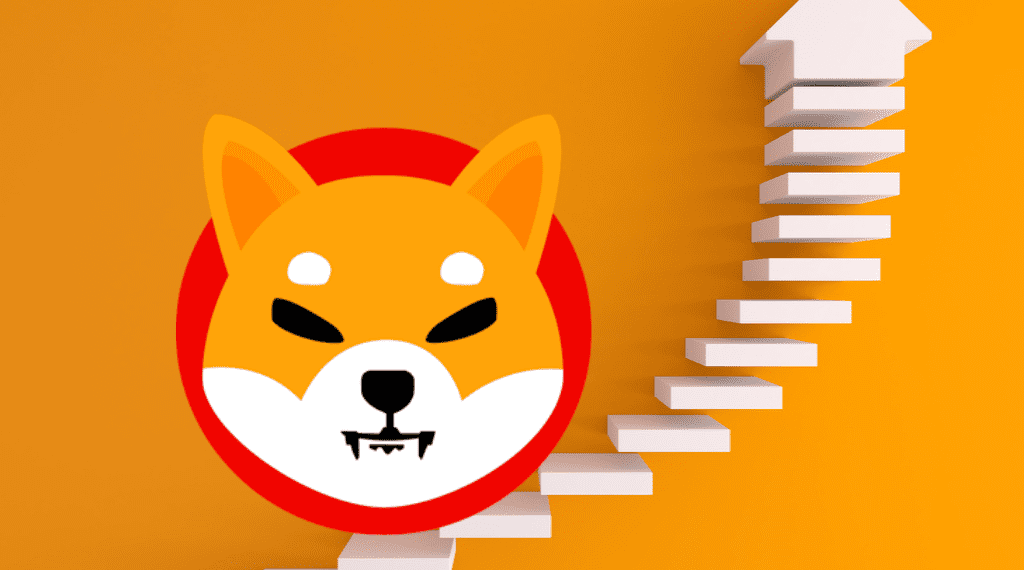Shiba Inu logo and step background